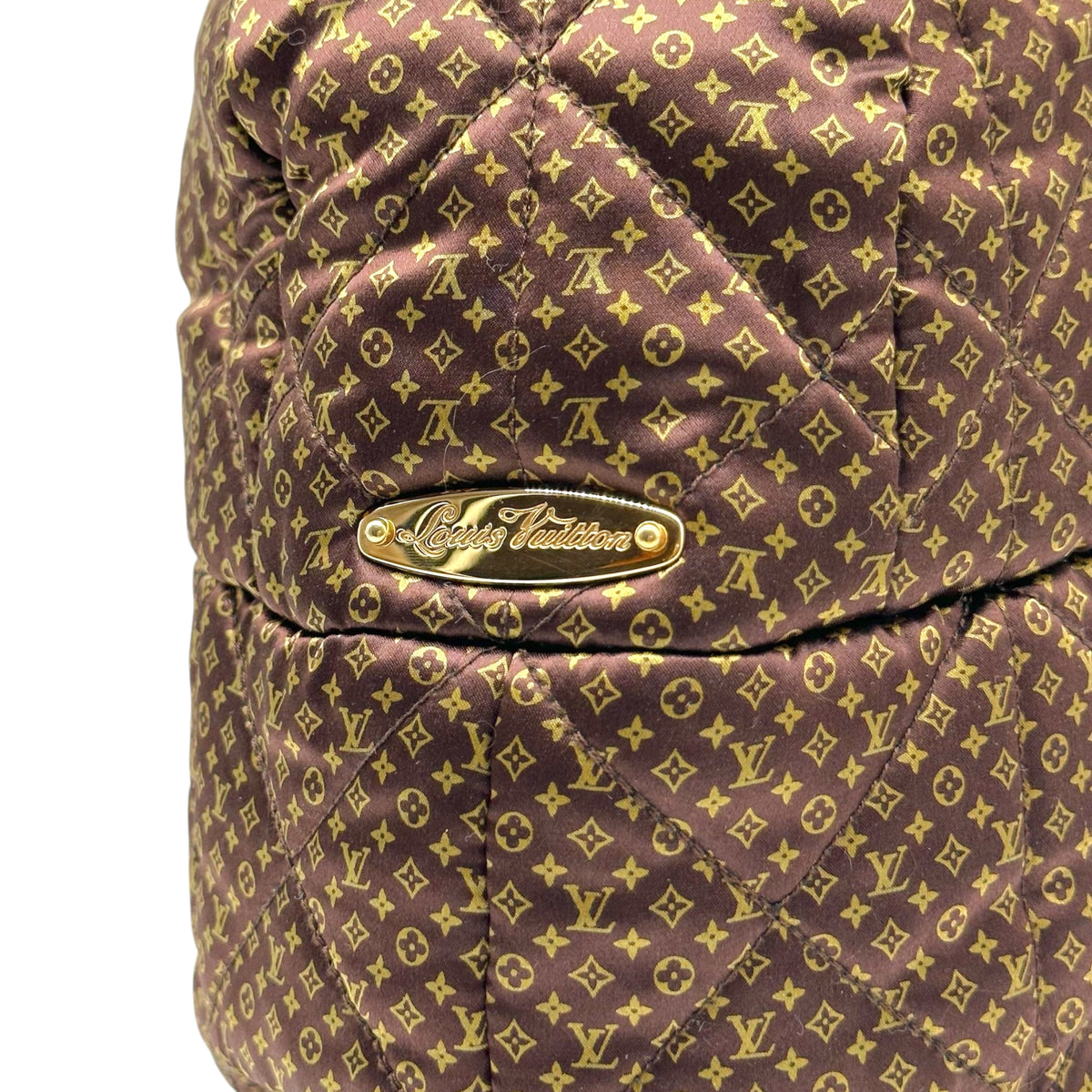 Louis Vuitton Trapper Hat Brown Monogram Silk Rabbit Fur