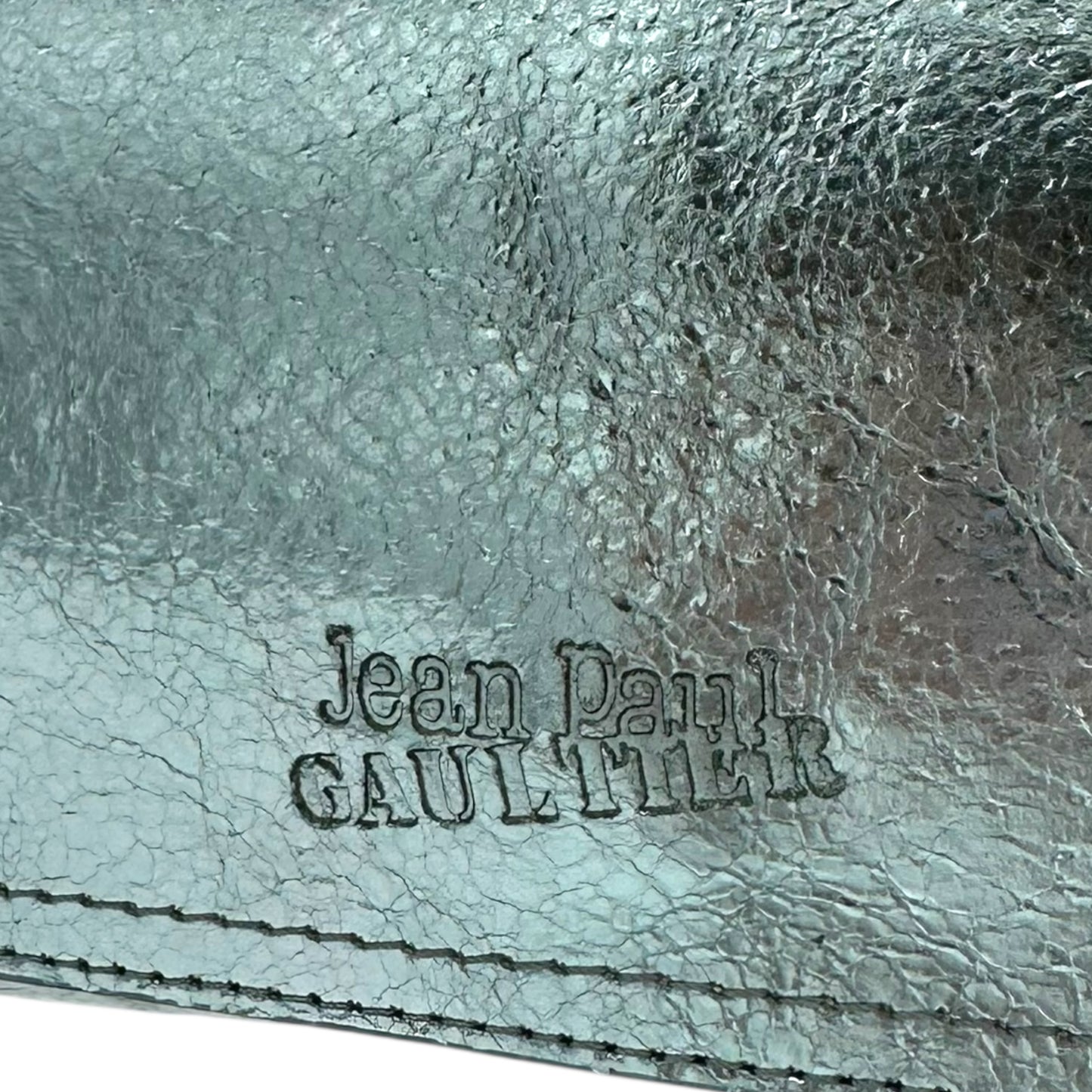 Jean Paul Gaultier Metallic Blue Leather Barrel Bag