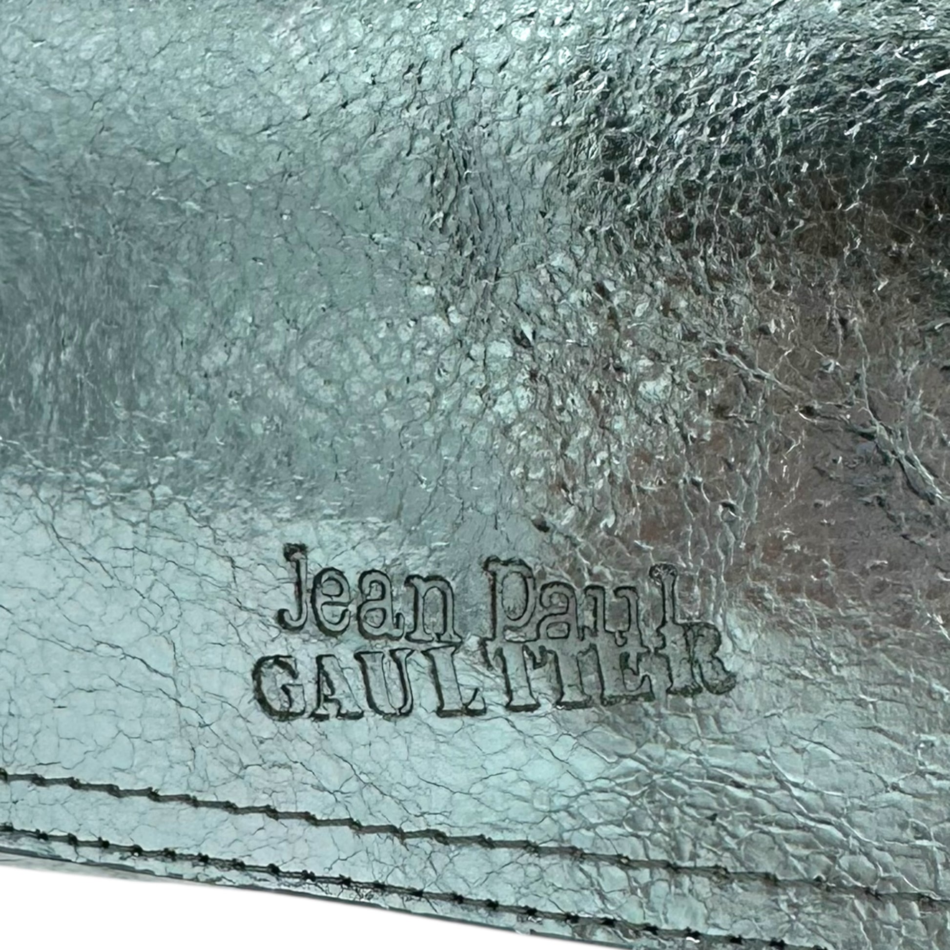 Jean Paul Gaultier Metallic Blue Leather Barrel Bag