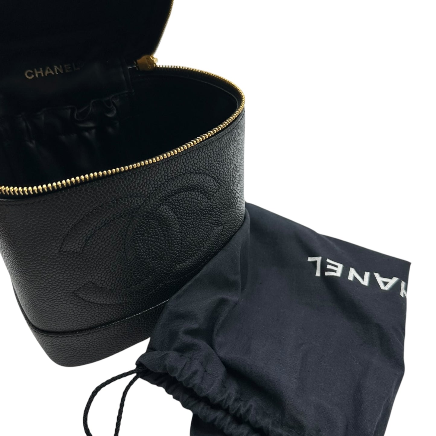 Chanel Black Caviar Leather Vanity Bag