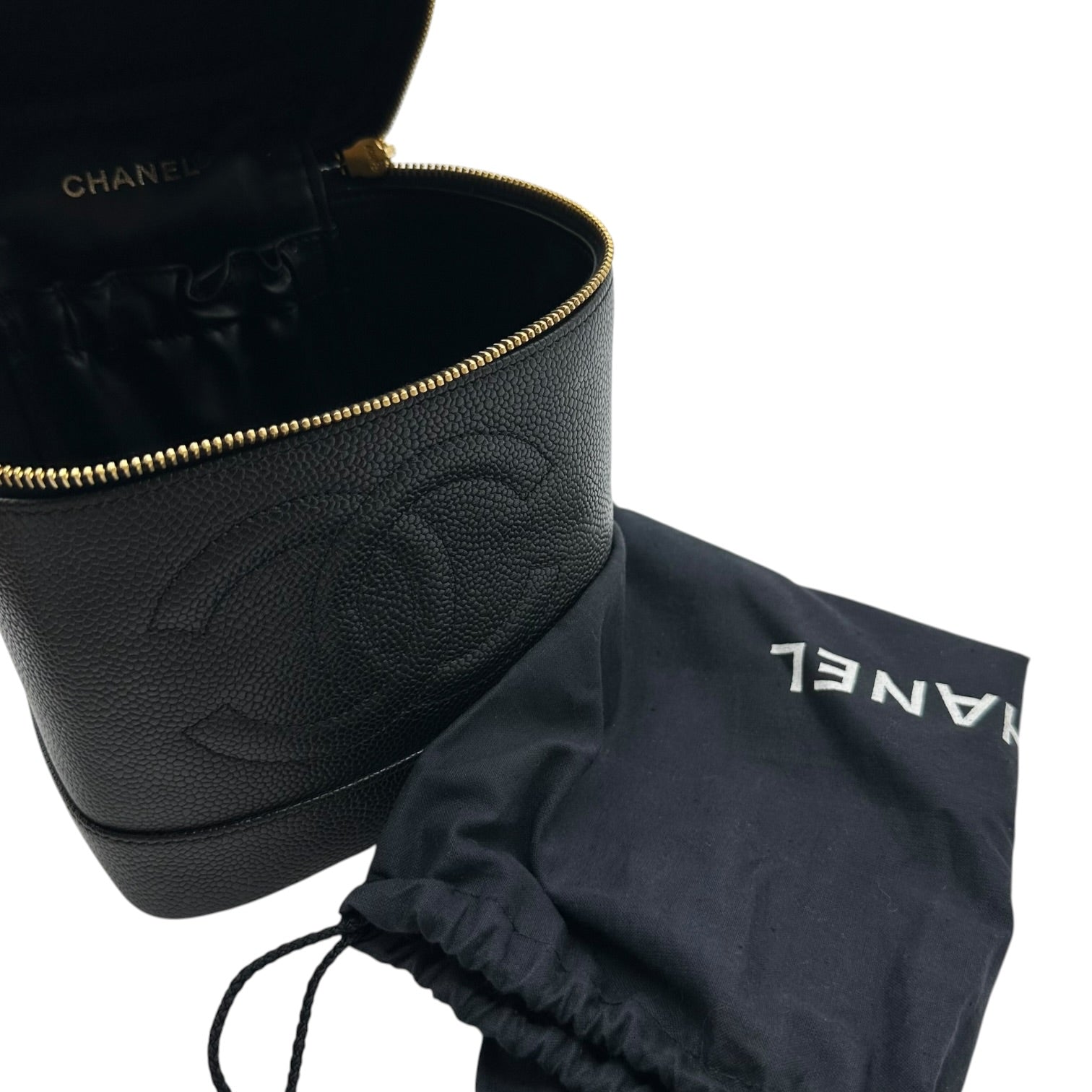 Chanel Black Caviar Leather Vanity Bag