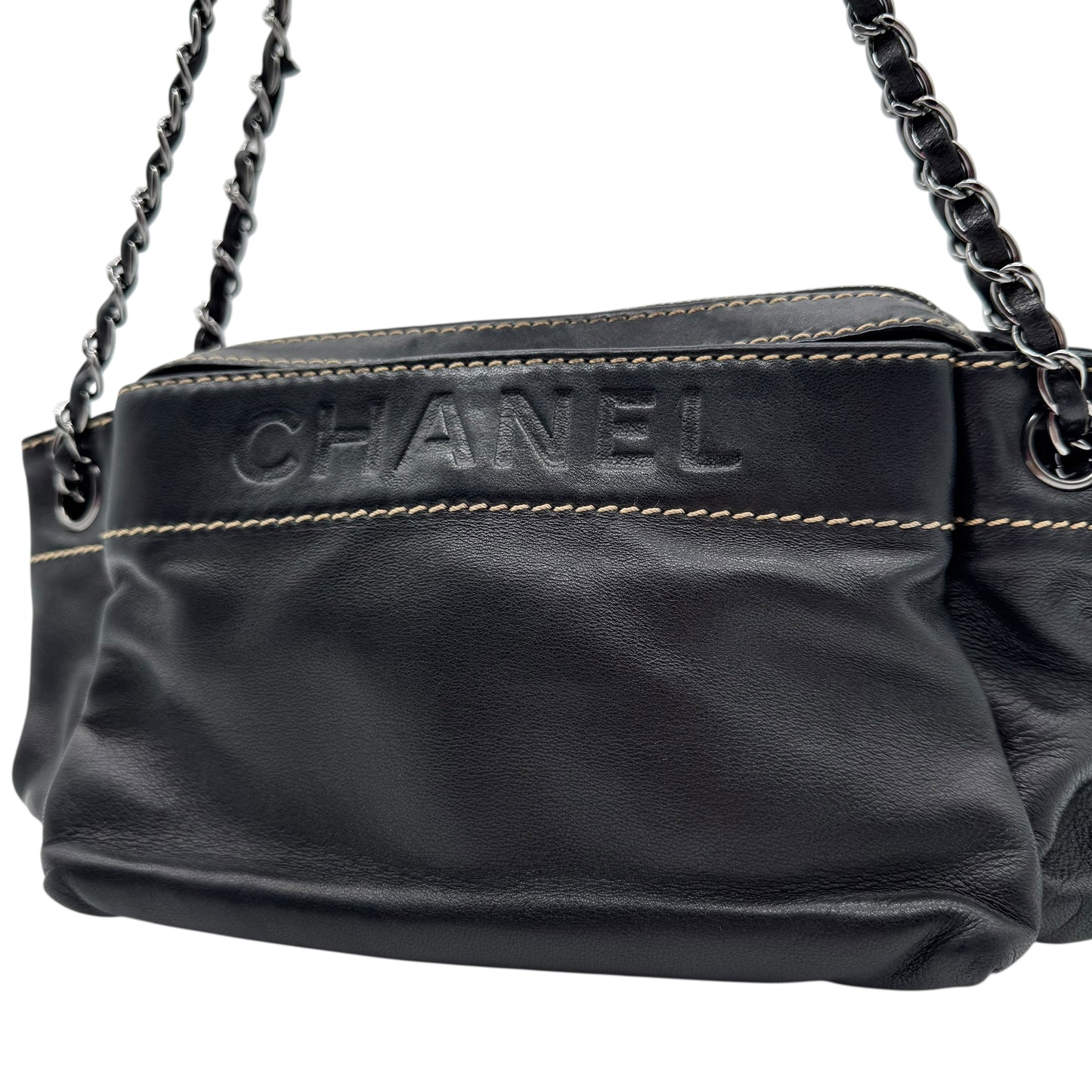 Chanel Black Lambskin LAX Accordion Shoulder Bag 2004-05 - Outfit Repeater