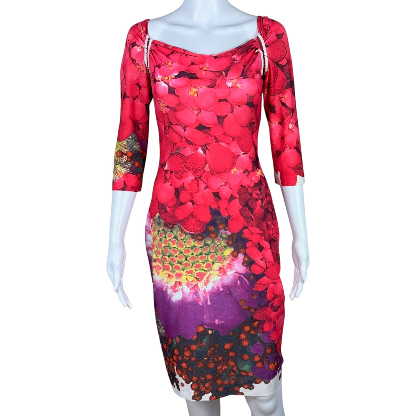 Roberto Cavalli Off the Shoulder Midi Dress (AS IS)