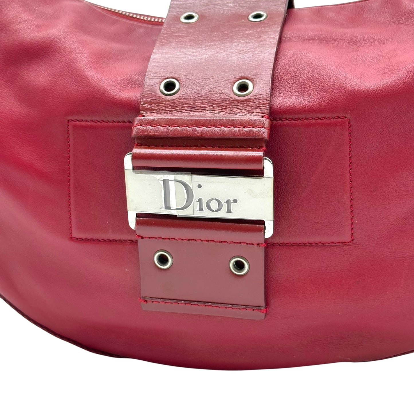 Christian Dior Burgundy Leather Street Chic Satchel Bag
