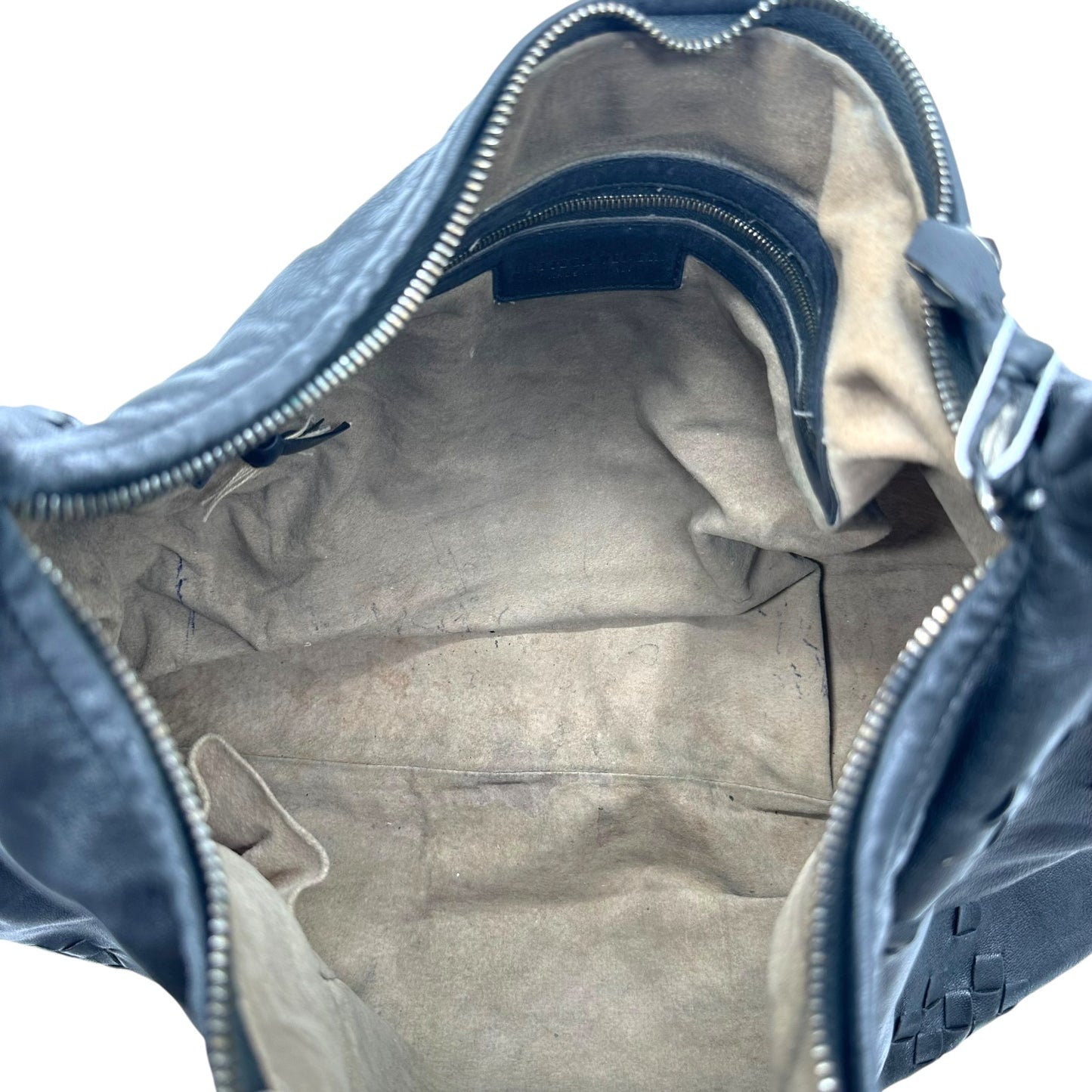 Bottega Veneta Black Intrecciato Woven Patchwork Hobo Bag
