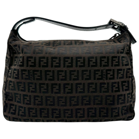 Fendi Brown & Black Zucchino Monogram Pochette Bag