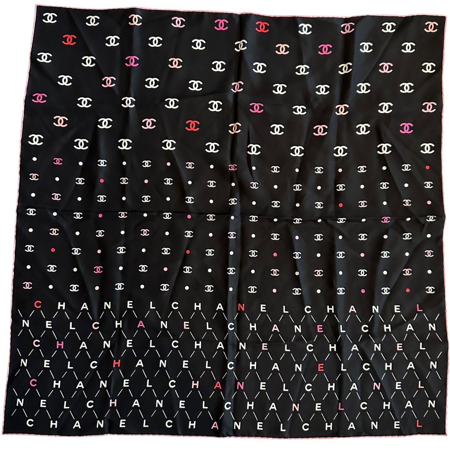 Chanel Multicolor Logo Silk Scarf