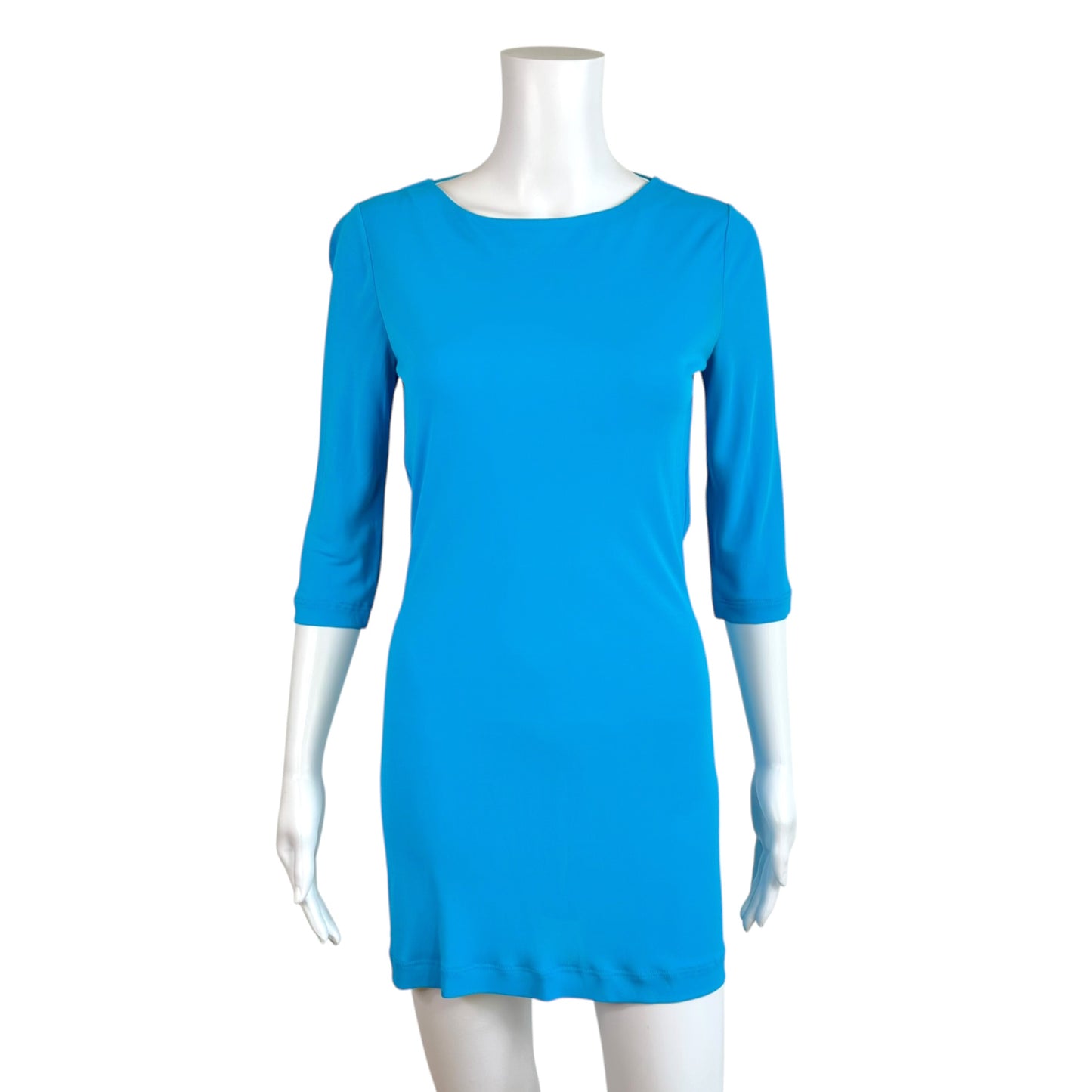 Emilio Pucci Turquoise Backless Mini Dress 3/4 Sleeve