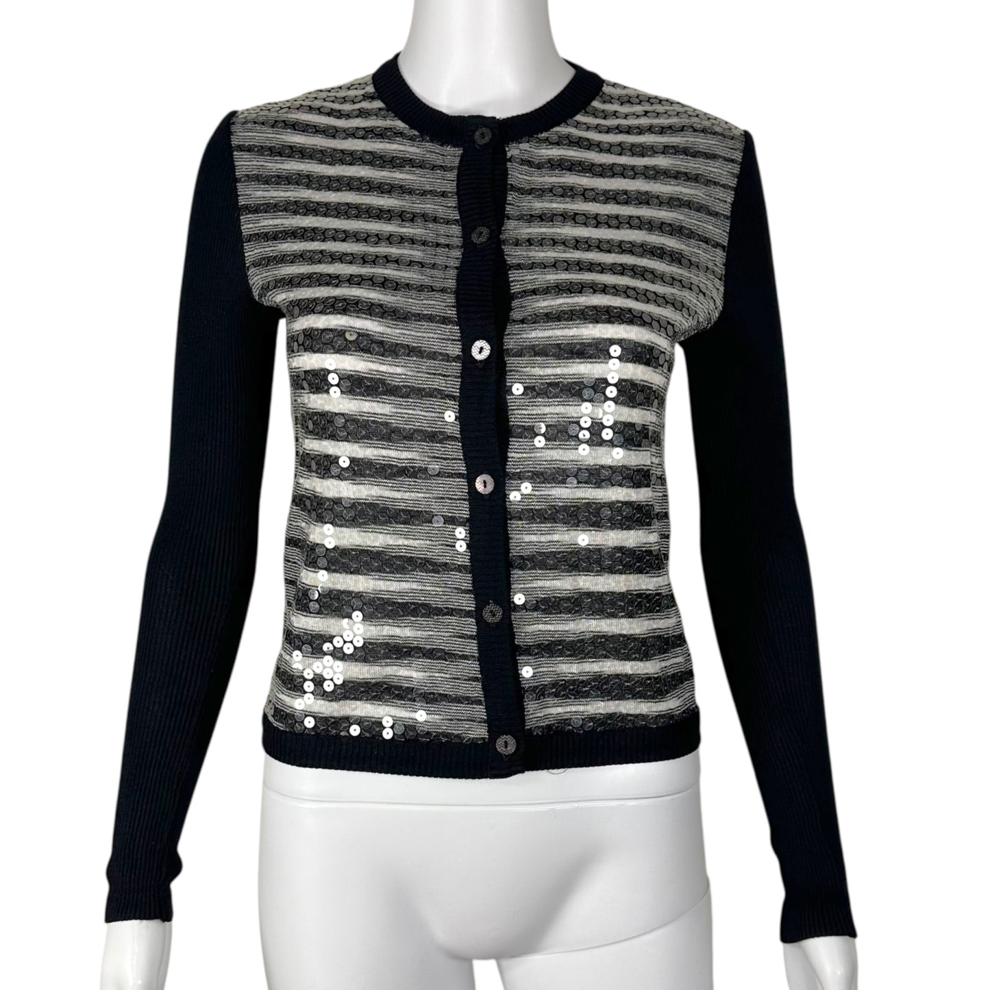 Missoni Black & White Knit Sequin Cardigan