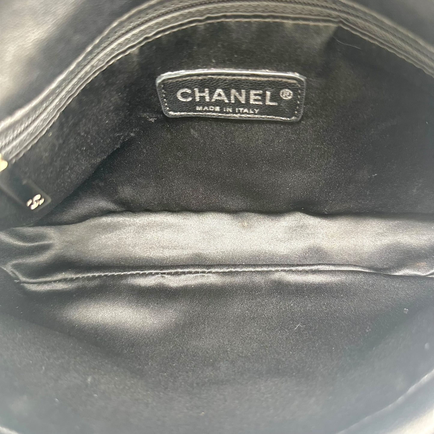 Chanel Black & Silver Sequin Logo Small Flap Bag 2008-09