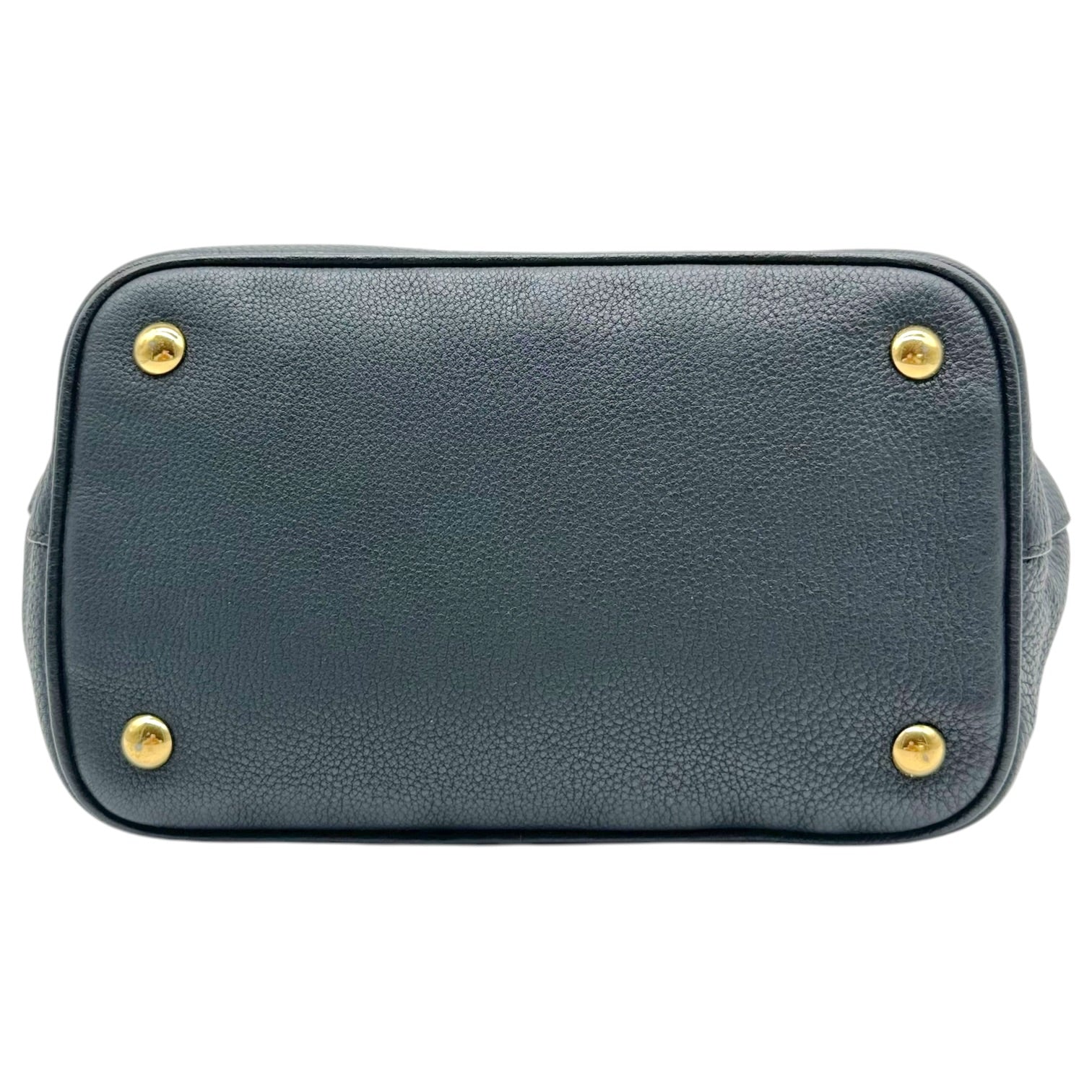 Miu Miu Black Gold Leather Top Handle Bag