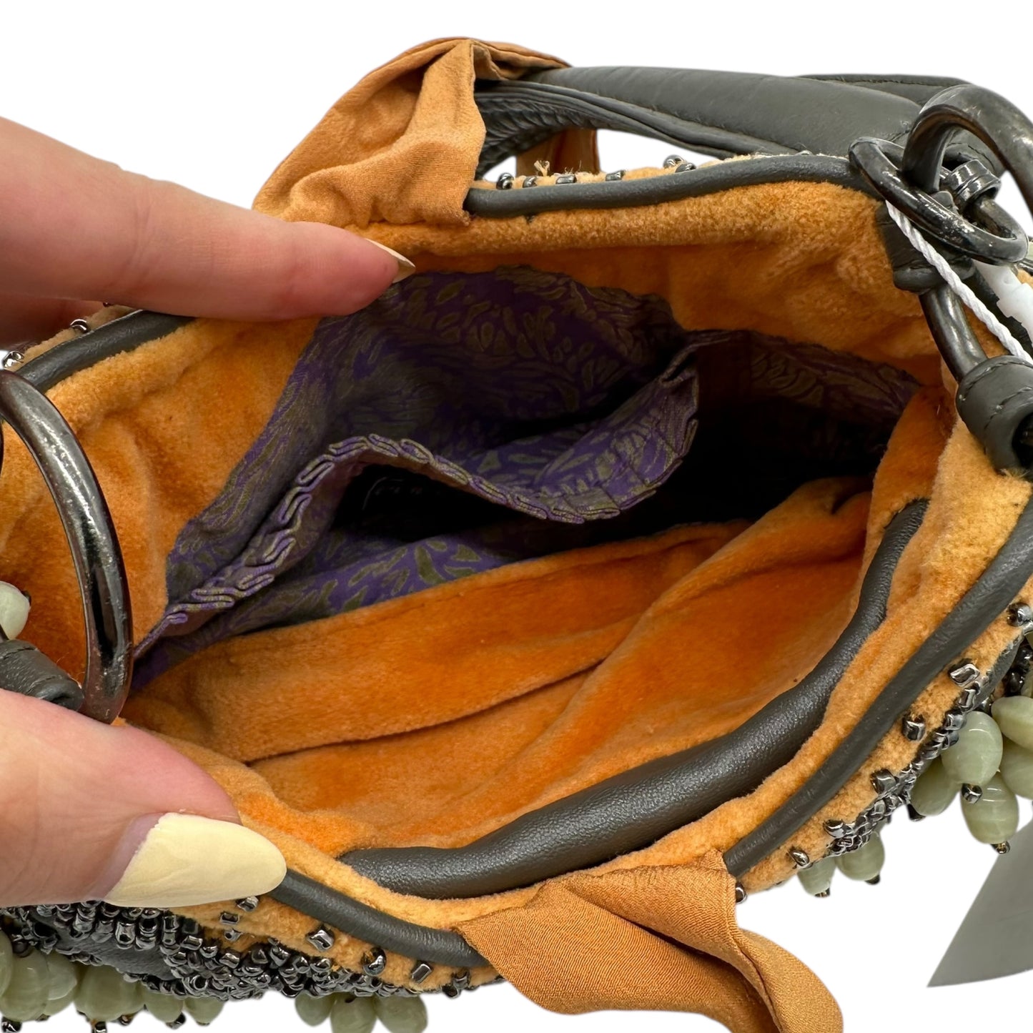 Jamin Puech Orange & Gray Beaded Fringe Shoulder Bag - Outfit Repeater