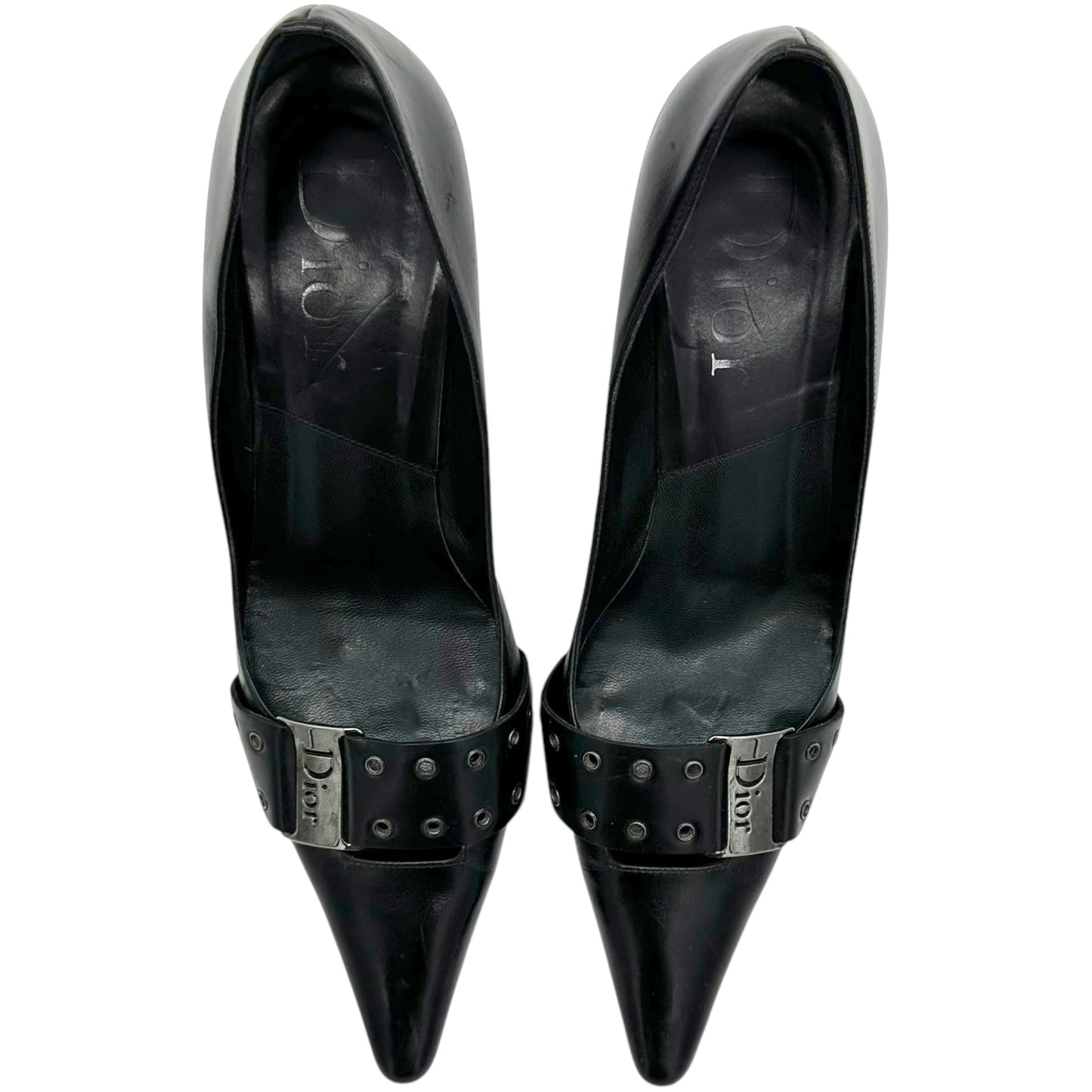 Christian Dior Street Chic Black Leather Pointed Toe Heels - Outfit Repeater
