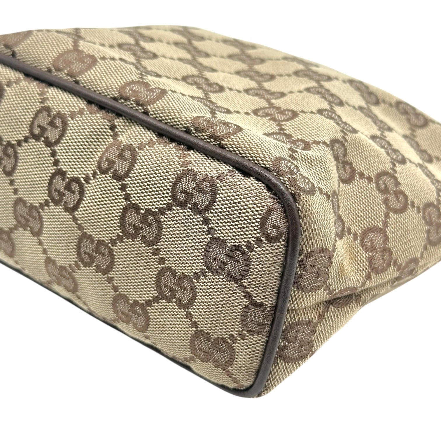 Gucci Small Top Handle Pochette Bag Tan Brown Monogram