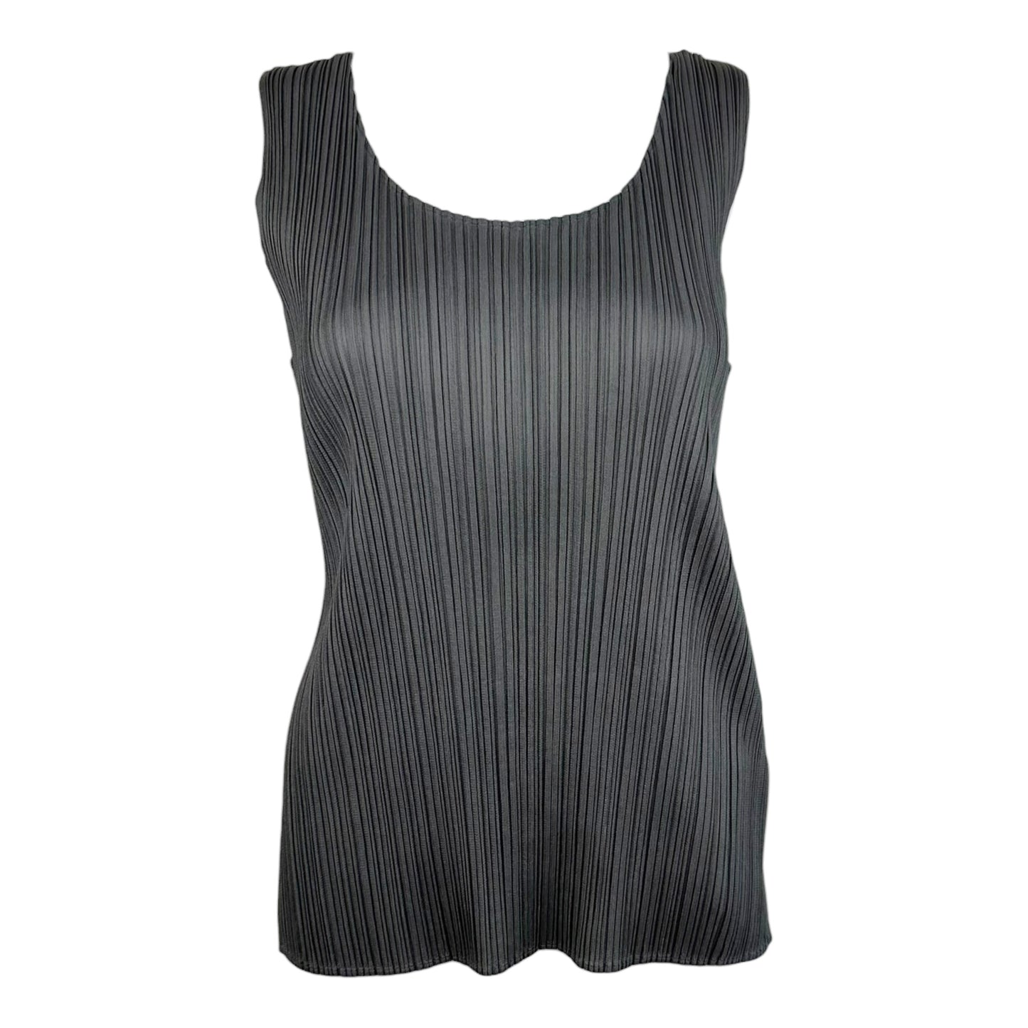 Issey Miyake Pleats Please Dark Gray Pleated Tank Top