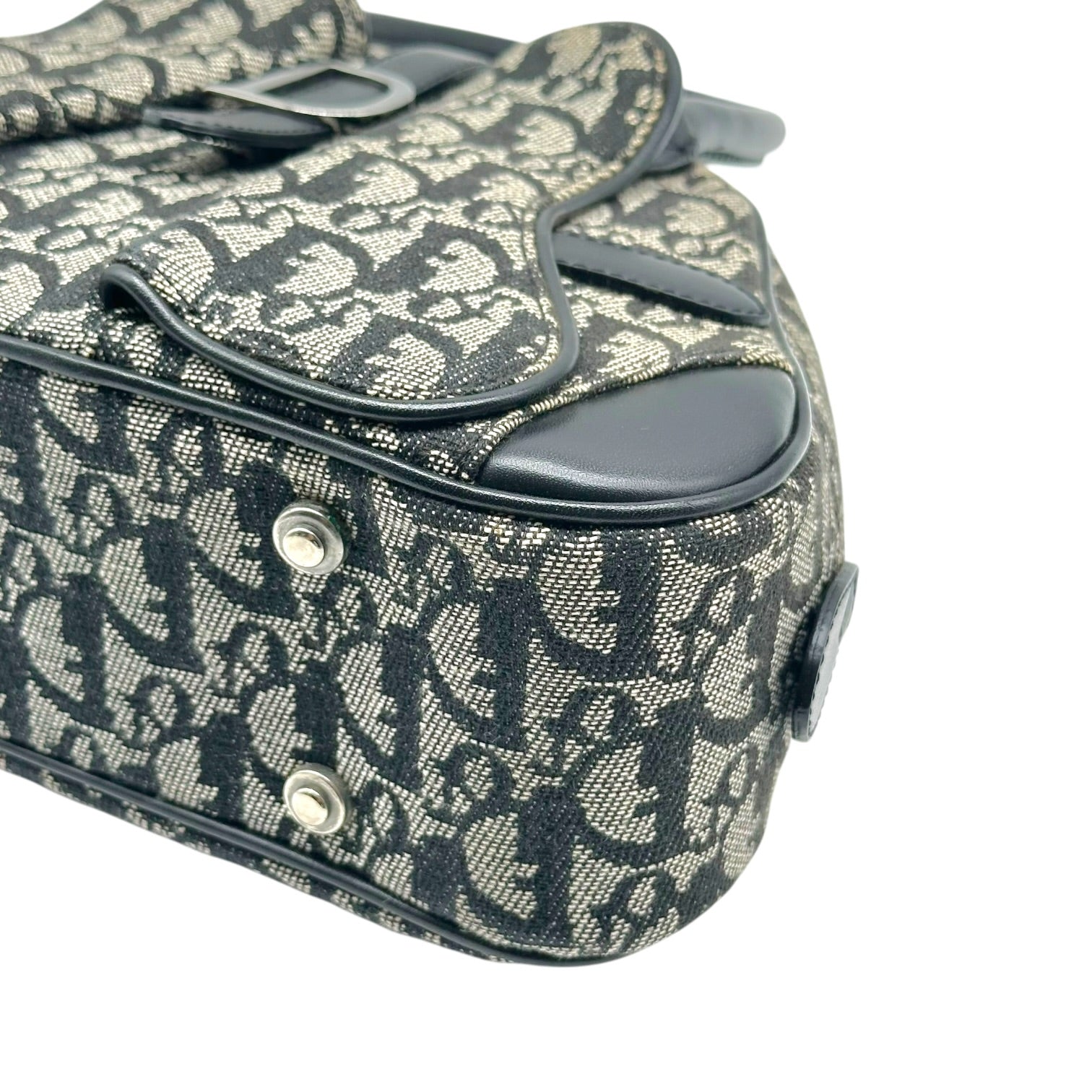 Christian Dior Black Trotter Monogram Small Bowler Handbag