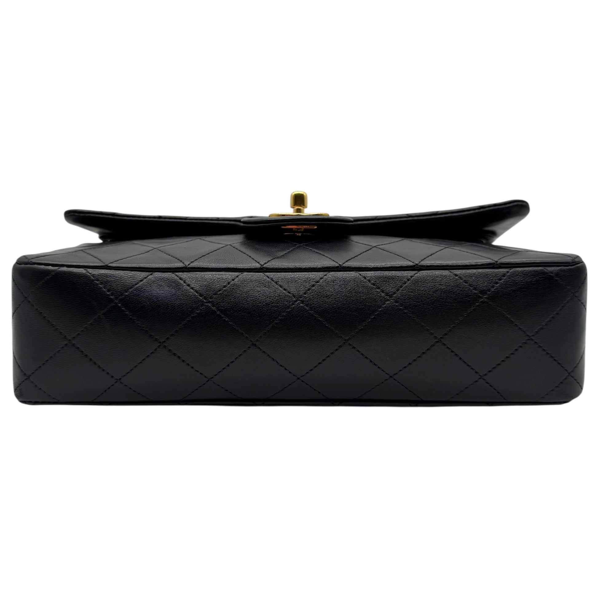 Chanel Black Lambskin Matelasse Quilted Classic Medium Double Flap Bag 1989-1991 - Outfit Repeater