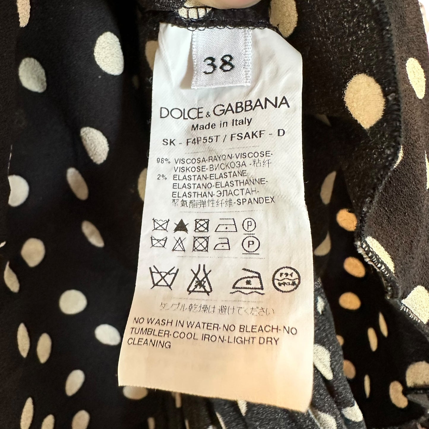 Dolce & Gabbana Polka Dot Print Silk Midi Skirt
