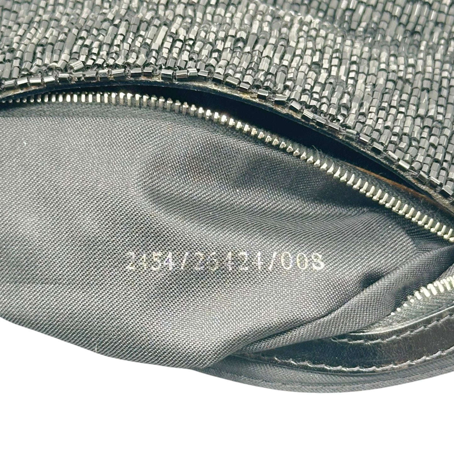 Fendi Black Beaded Baguette Bag