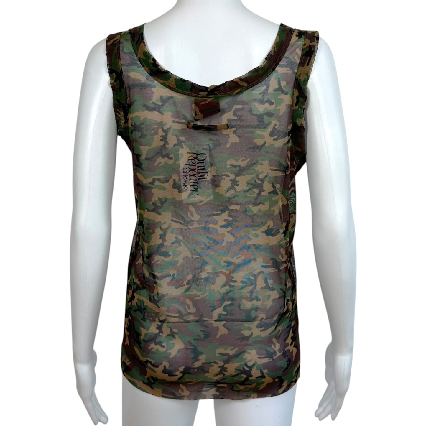 Jean Paul Gaultier Camo Print Mesh Tank Top