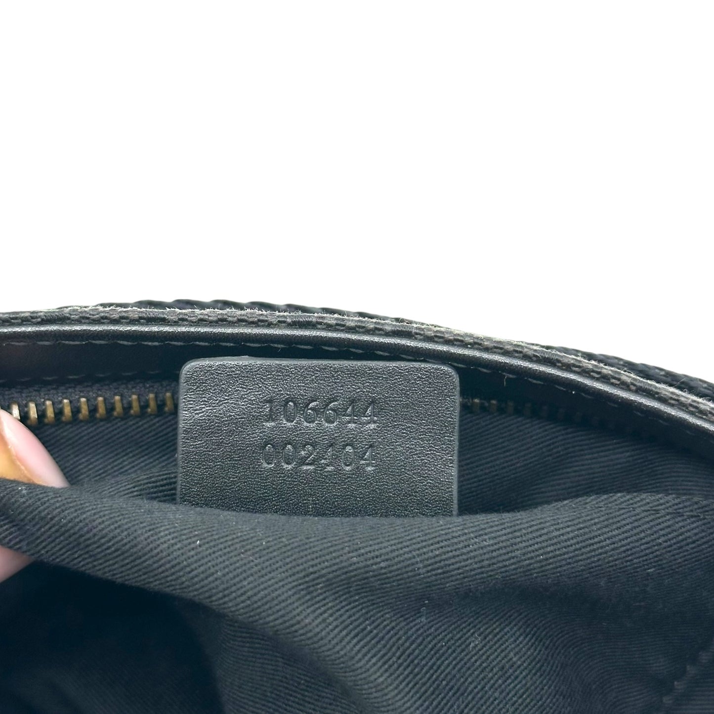 Gucci Black Canvas Monogram Pochette Bag