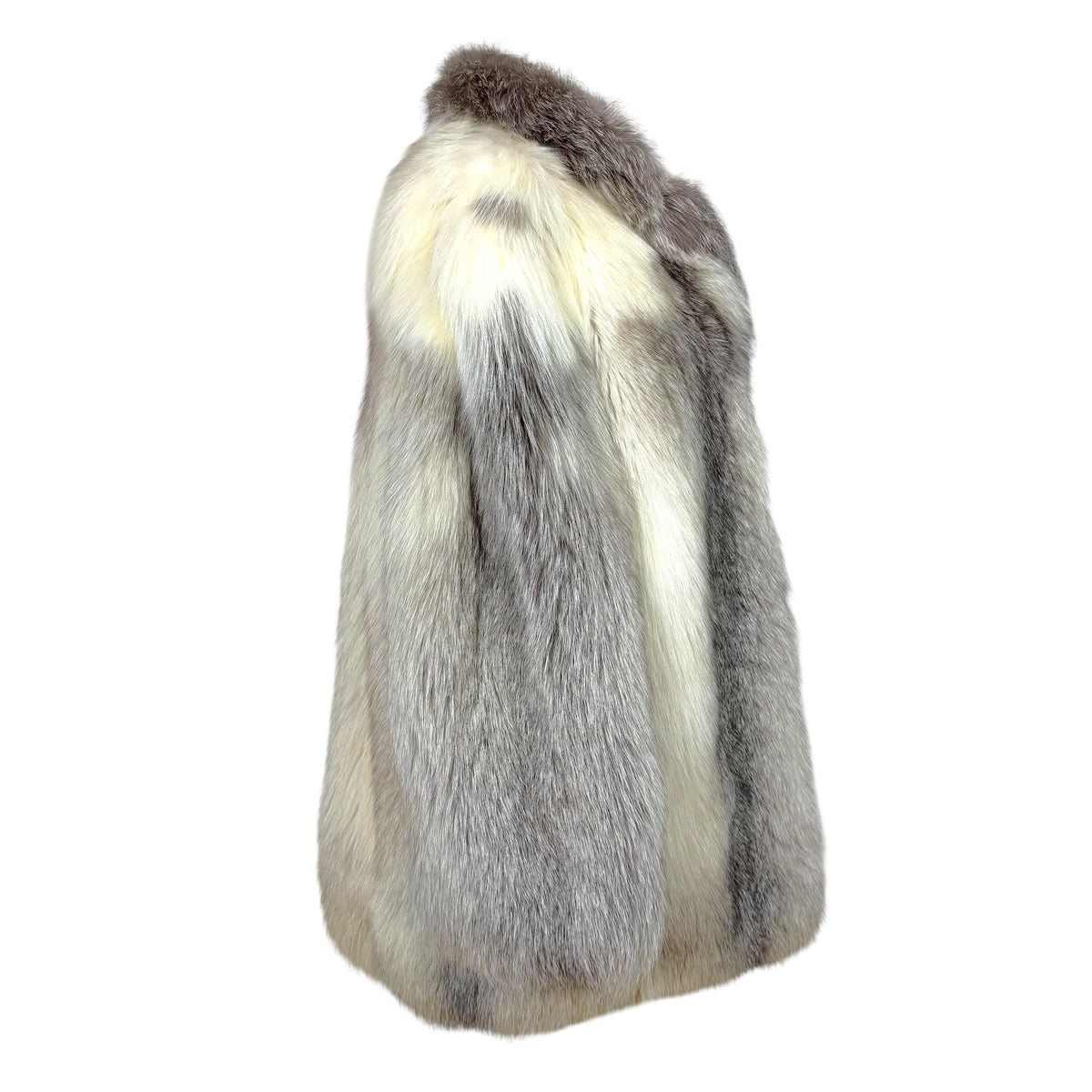 Saga Fox Silver Fox Fur Coat Ivory Gray 1990s Vintage