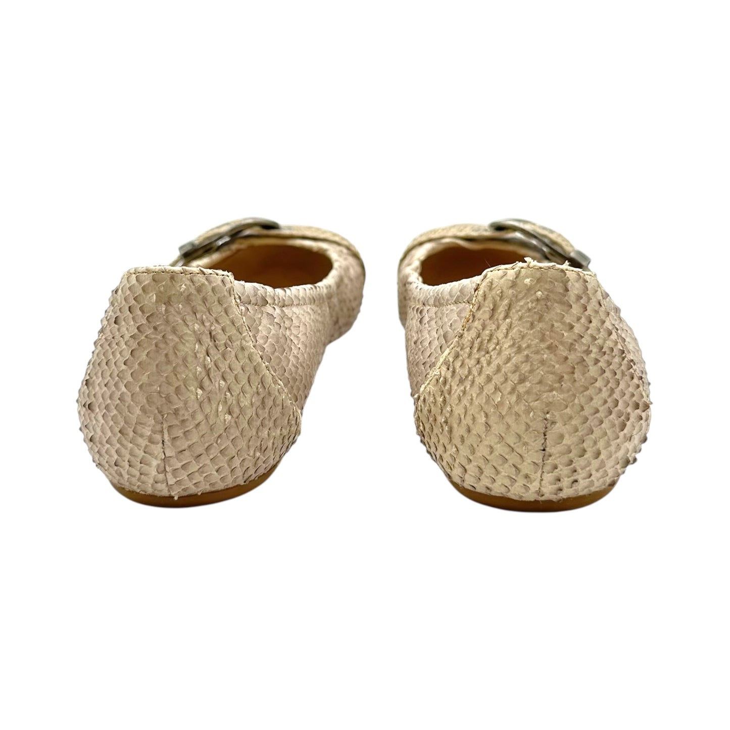 Christian Dior Ivory Python Gaucho Flats