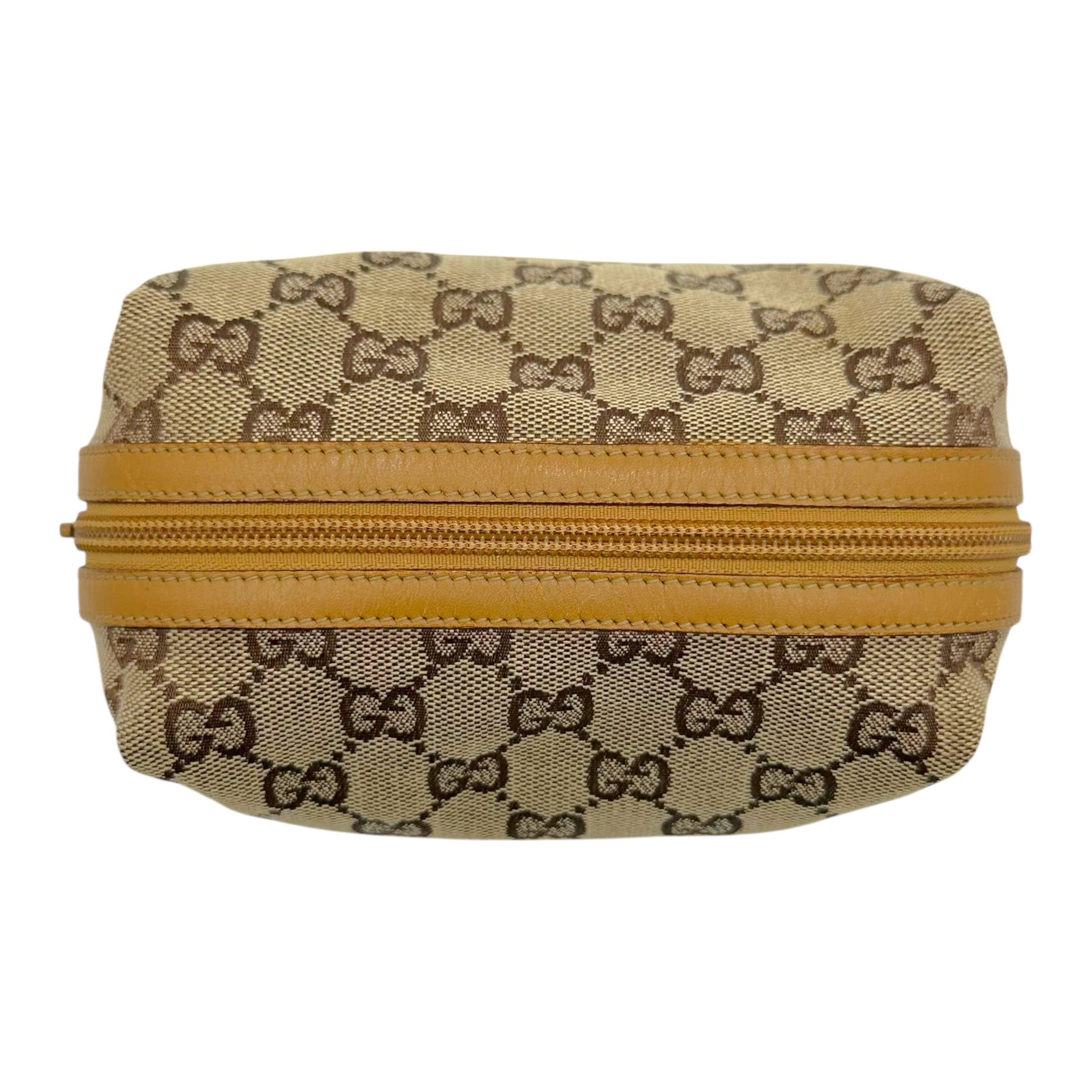 Gucci Tan Monogram Leather Cosmetic Pouch