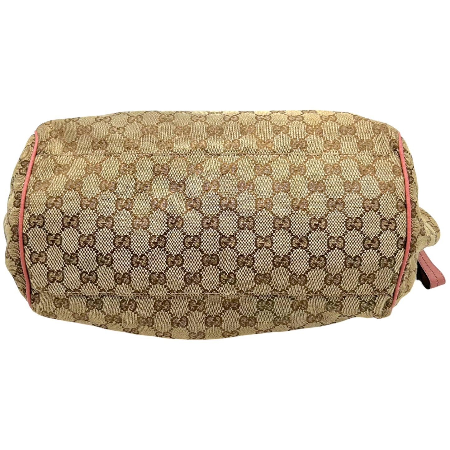 Gucci Tan Monogram & Pink Leather Sukey 2-Way Bowler Bag