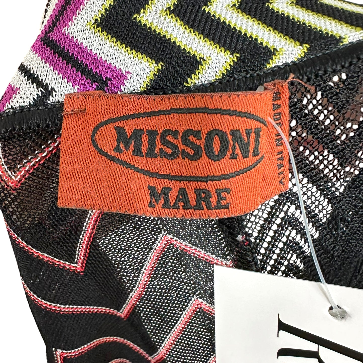 Missoni Mare Black Multicolor Patchwork Chevron Asymmetrical Maxi Skirt