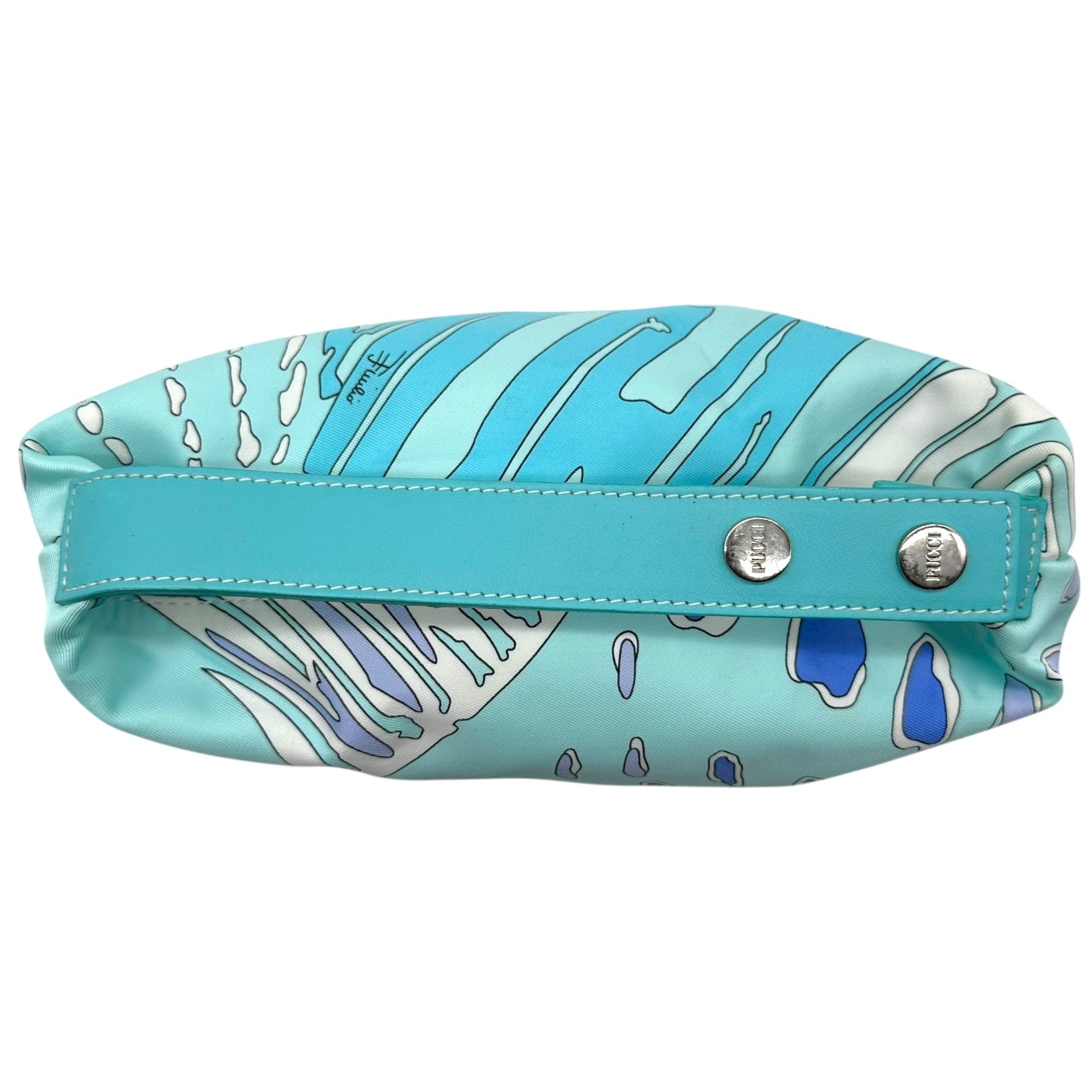 Emilio Pucci Blue Printed Silk Mini Pochette Bag