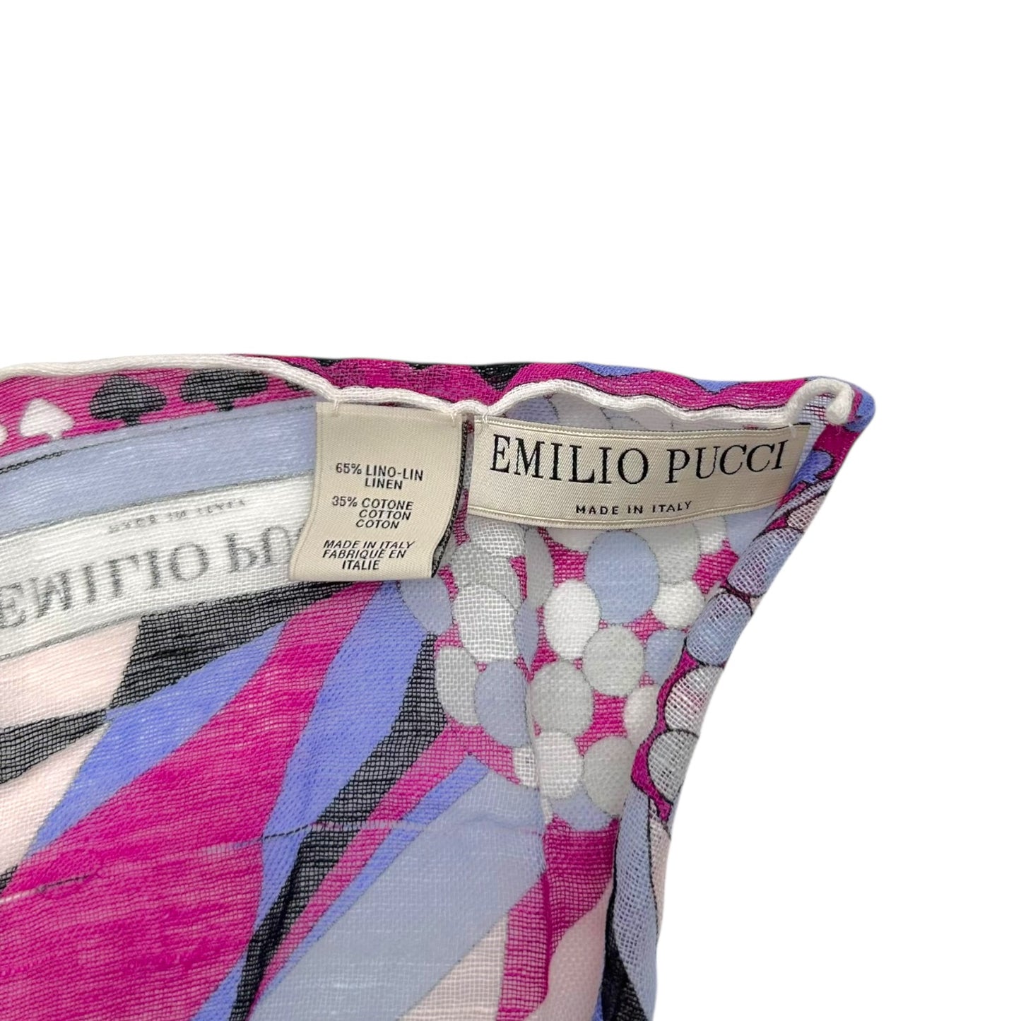 Emilio Pucci Purple Printed Linen Scarf