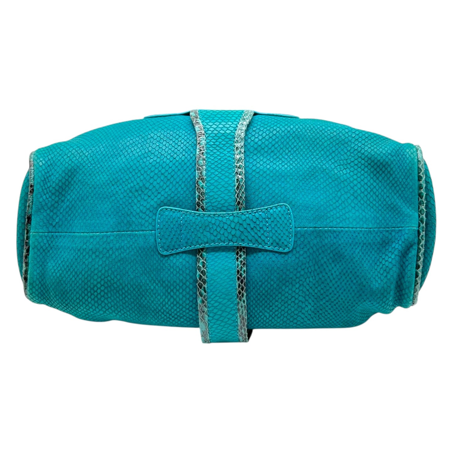 Jimmy Choo Turquoise Suede & Python Trim Shoulder Bag