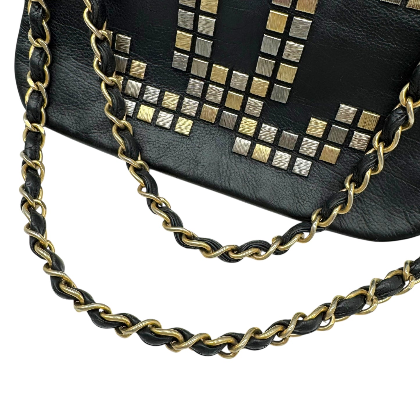 Chanel Black Studded CC Logo Accordion Shoulder Bag 2008-09 - Outfit Repeater