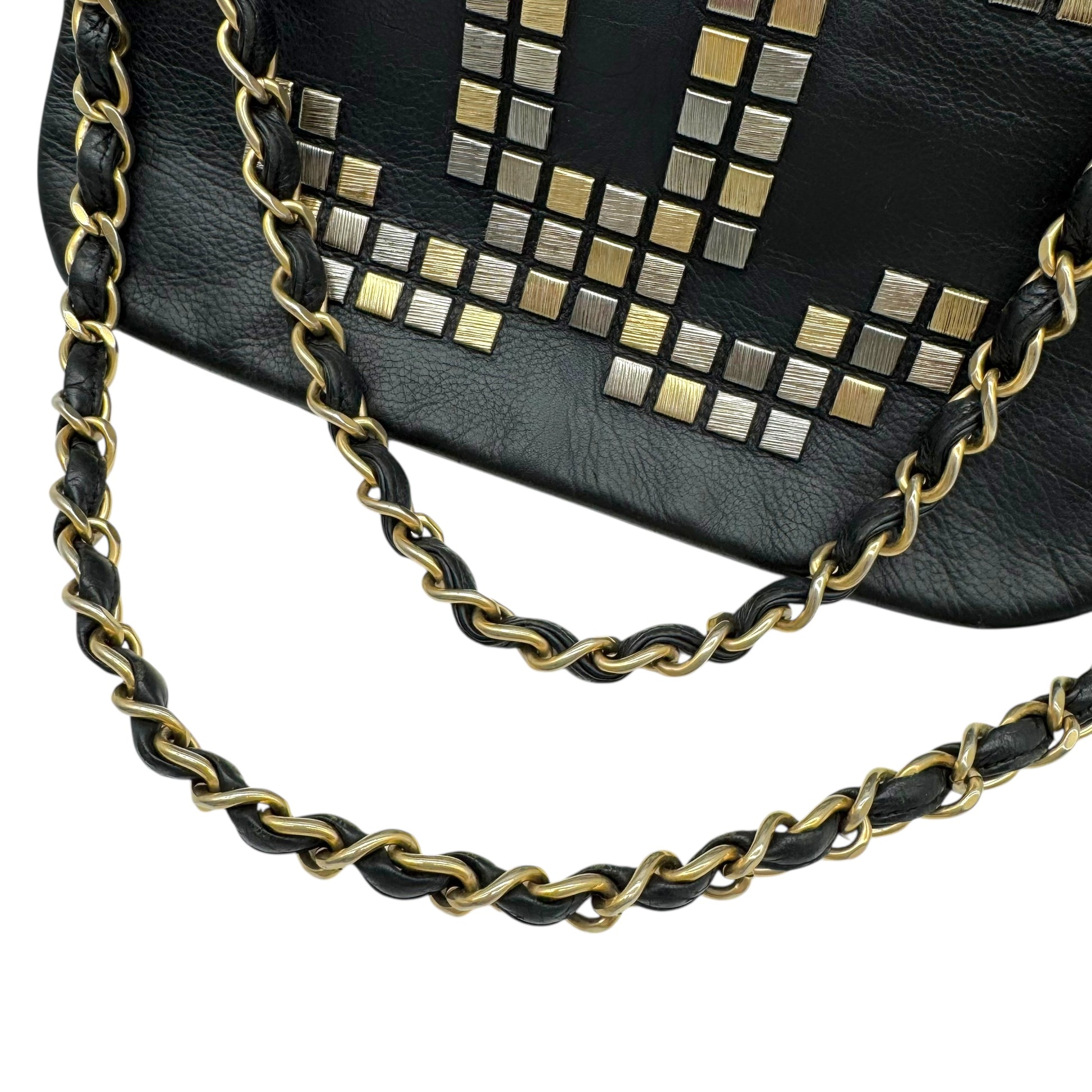 Chanel Black Studded CC Logo Accordion Shoulder Bag 2008-09 - Outfit Repeater