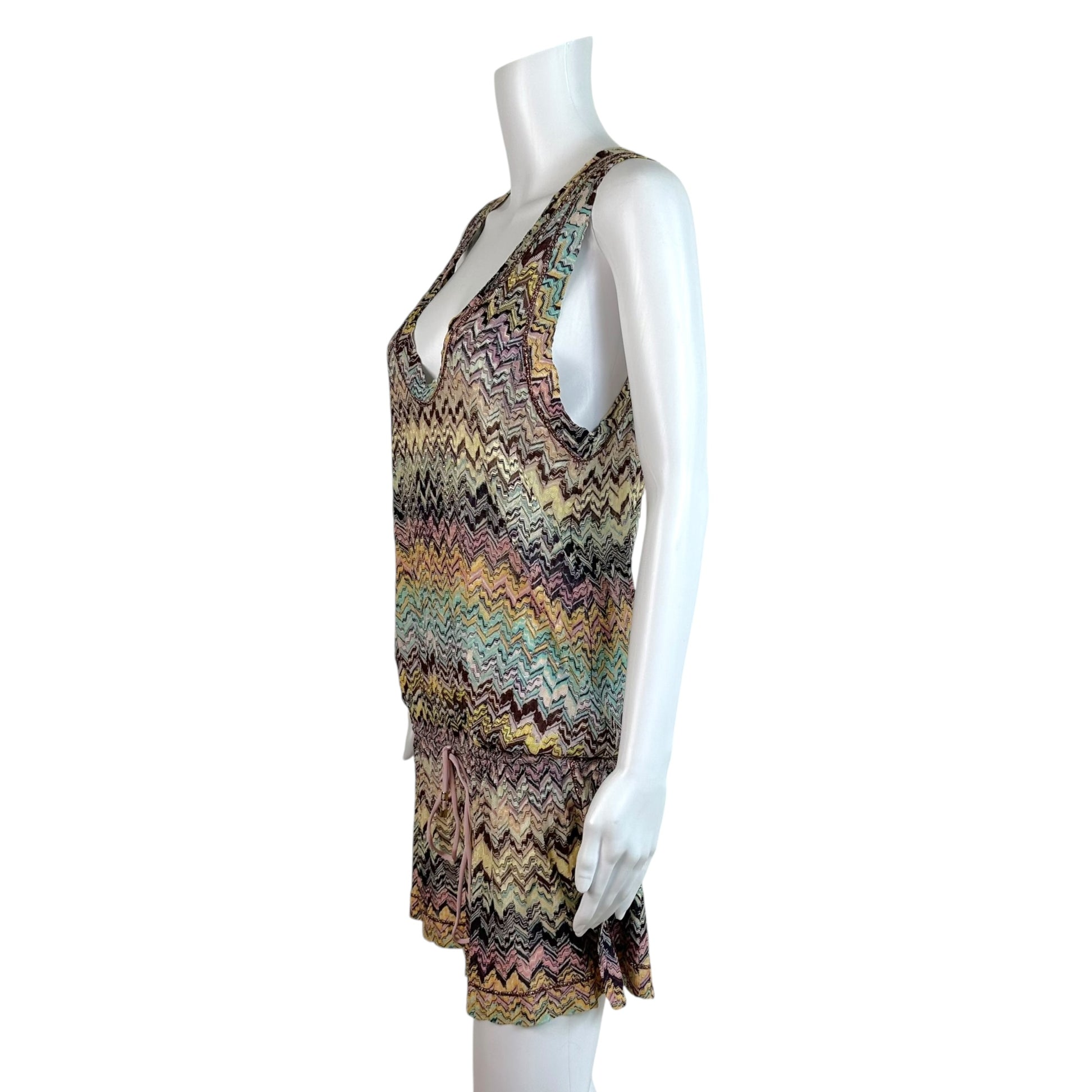 Missoni Mare Mini Dress Multicolor Pastel Chevron Knit