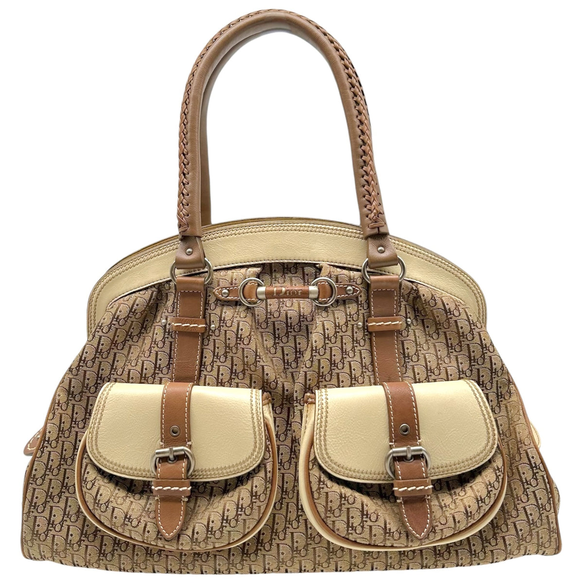 Christian Dior Cargo Pocket Shoulder Bag Tan Trotter Monogram