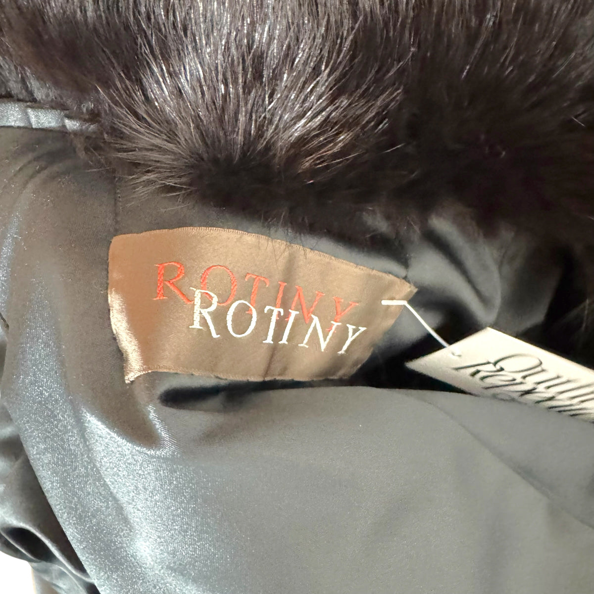 Rotiny Black Fox Fur Coat 1990s Vintage