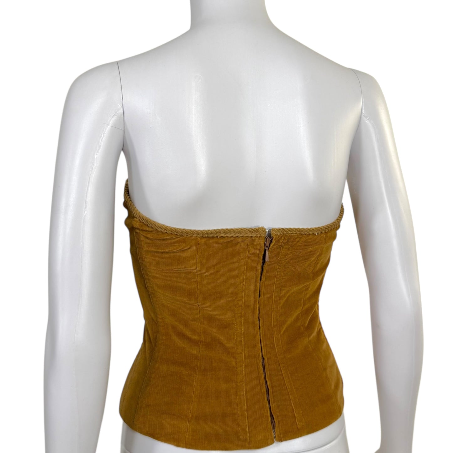 D&G Dolce & Gabbana Brown Corduroy Strapless Corset Top NEW - Outfit Repeater