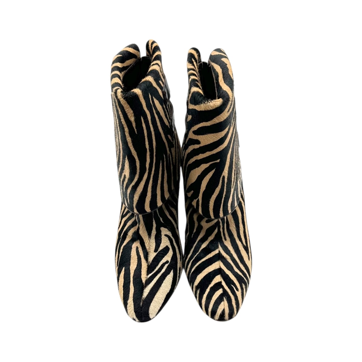 Manolo Blahnik Zebra Print Ponyhair Heeled Boots