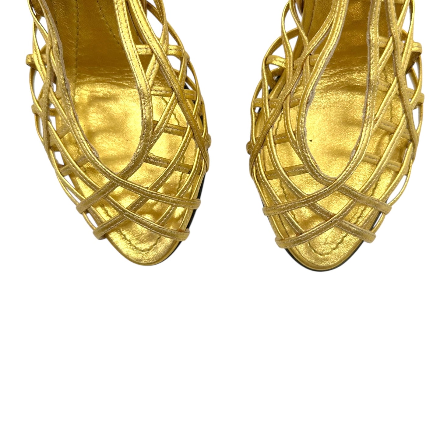 Emilio Pucci Gold Leather Strappy Sandals