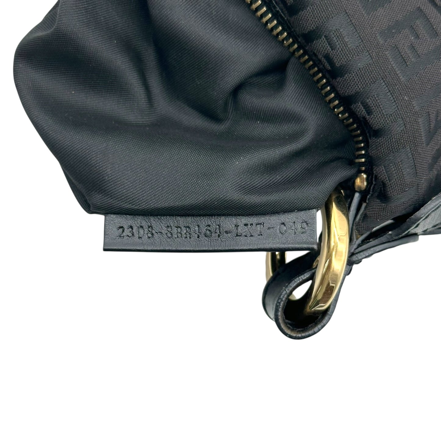 Fendi Black Zucchino Monogram Leather Trim Gold Hardware Shoulder Bag - Outfit Repeater