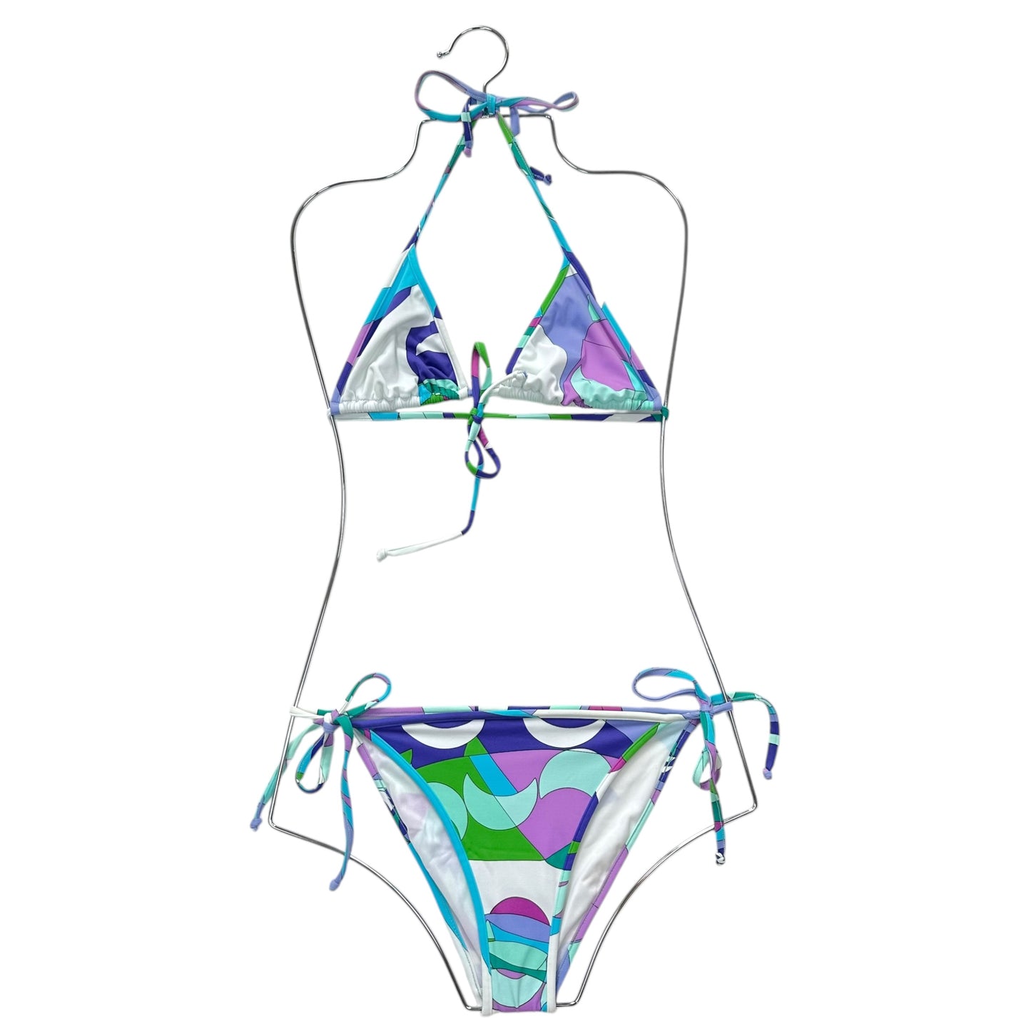 Emilio Pucci Printed Bikini Set Turquoise Purple Vintage
