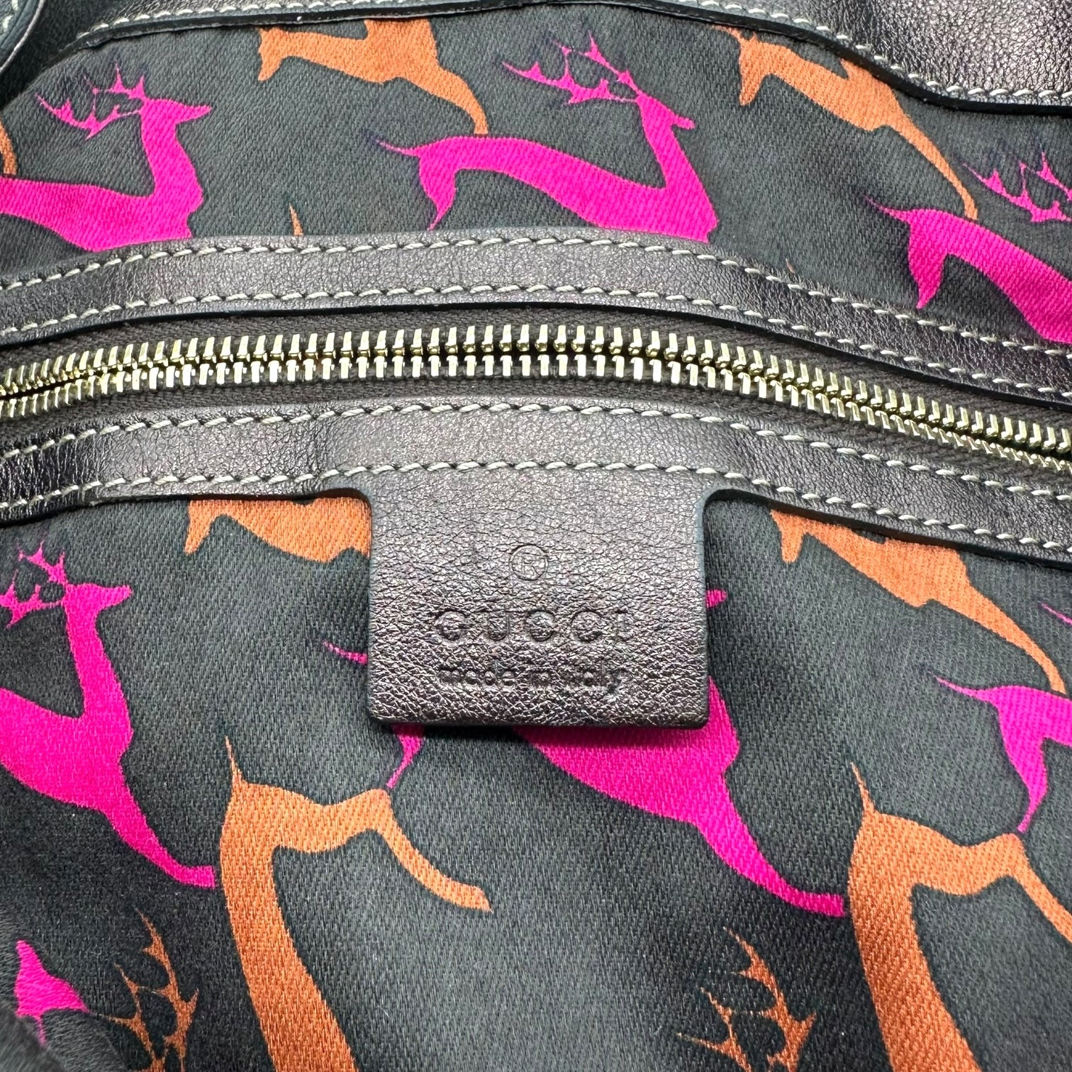 Gucci Classic Monogram Canvas Mink & Bamboo Indy 2-Way Bag RARE - Outfit Repeater