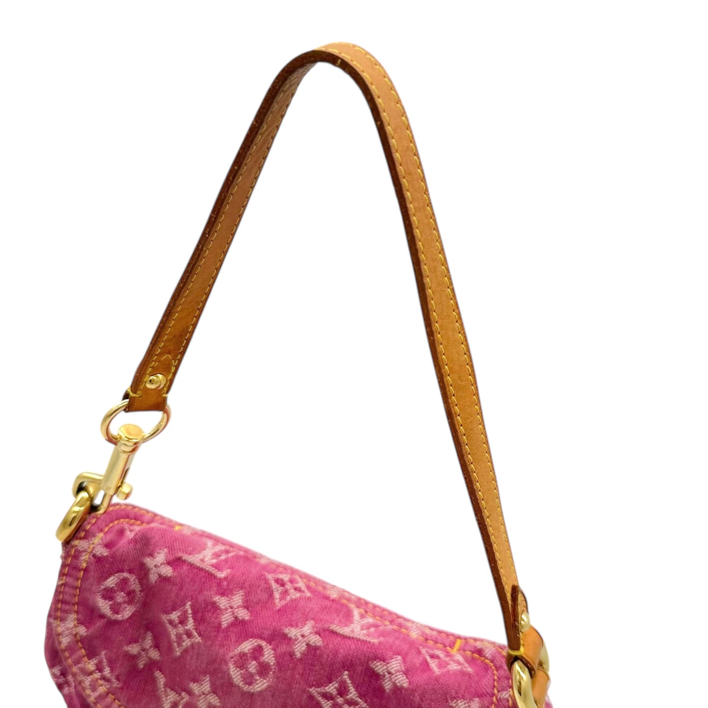 Louis Vuitton Pink Denim Monogram Mini Pleaty Bag - Outfit Repeater