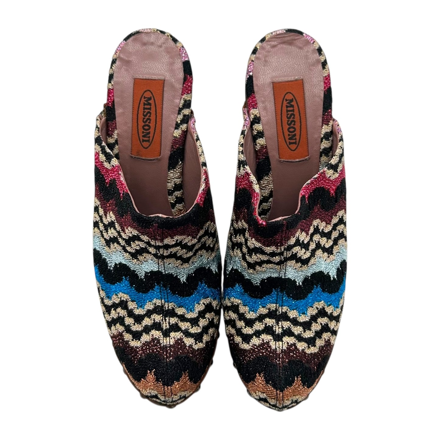Missoni Multicolor Shimmer Chevron Platform Clogs