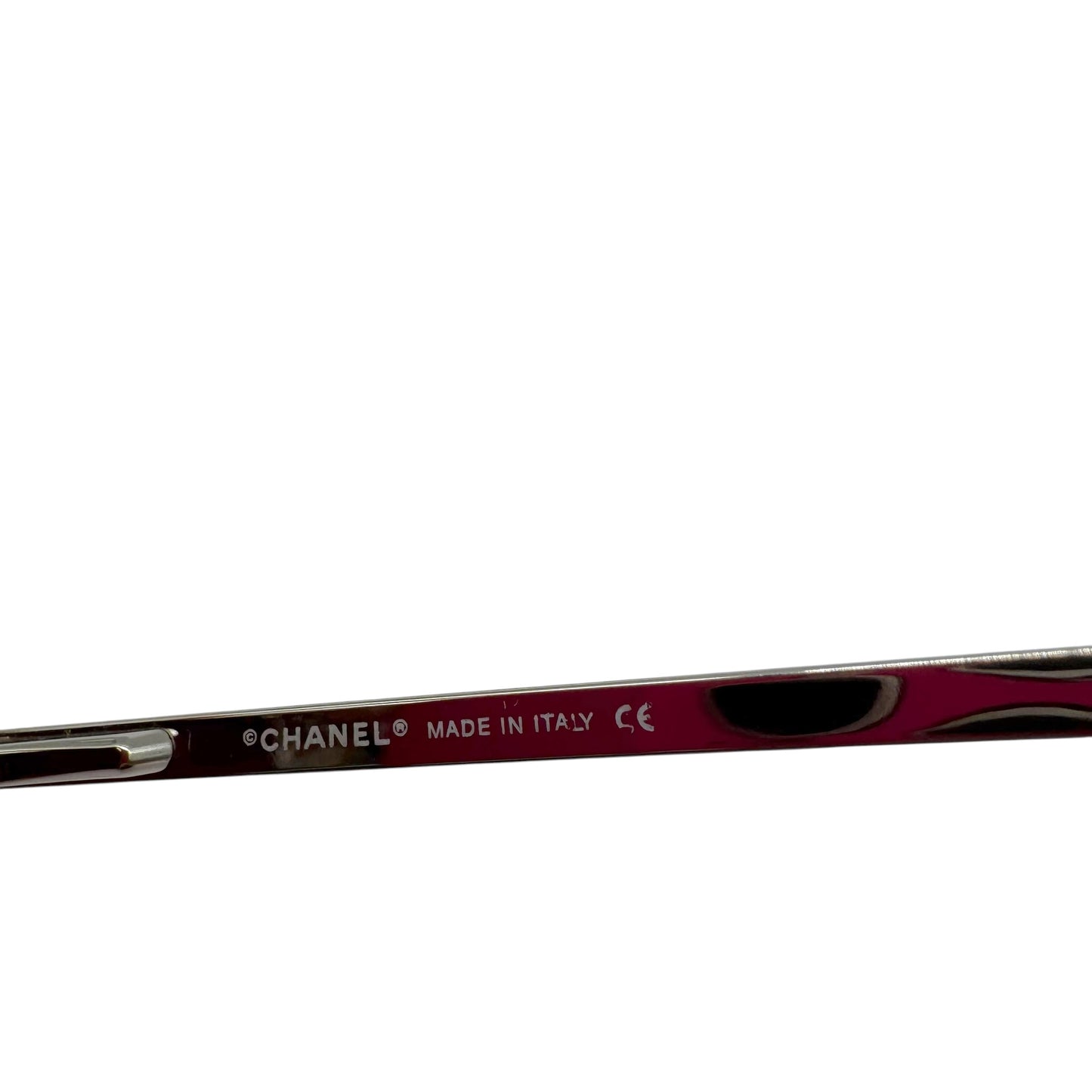 Chanel Metallic Pink Gradient CC Logo Lens Rimless 4099 Sunglasses w/ Case