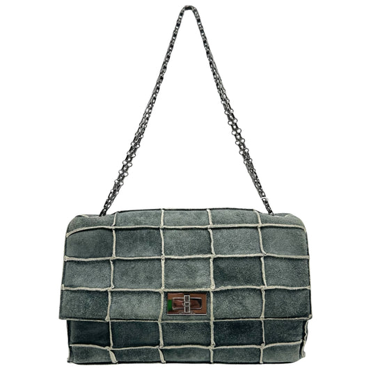 Chanel Gray Suede 2.55 Flap Shoulder Bag