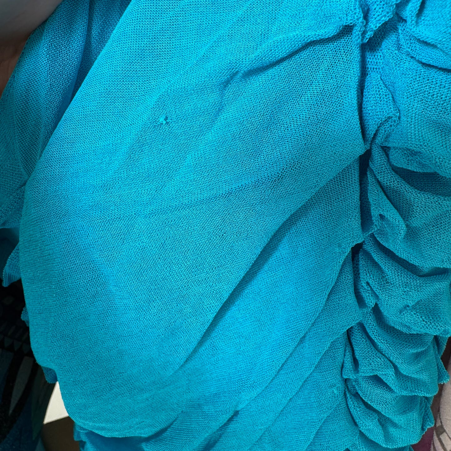 Roberto Cavalli Midi Dress Bright Turquoise Blue Pleated