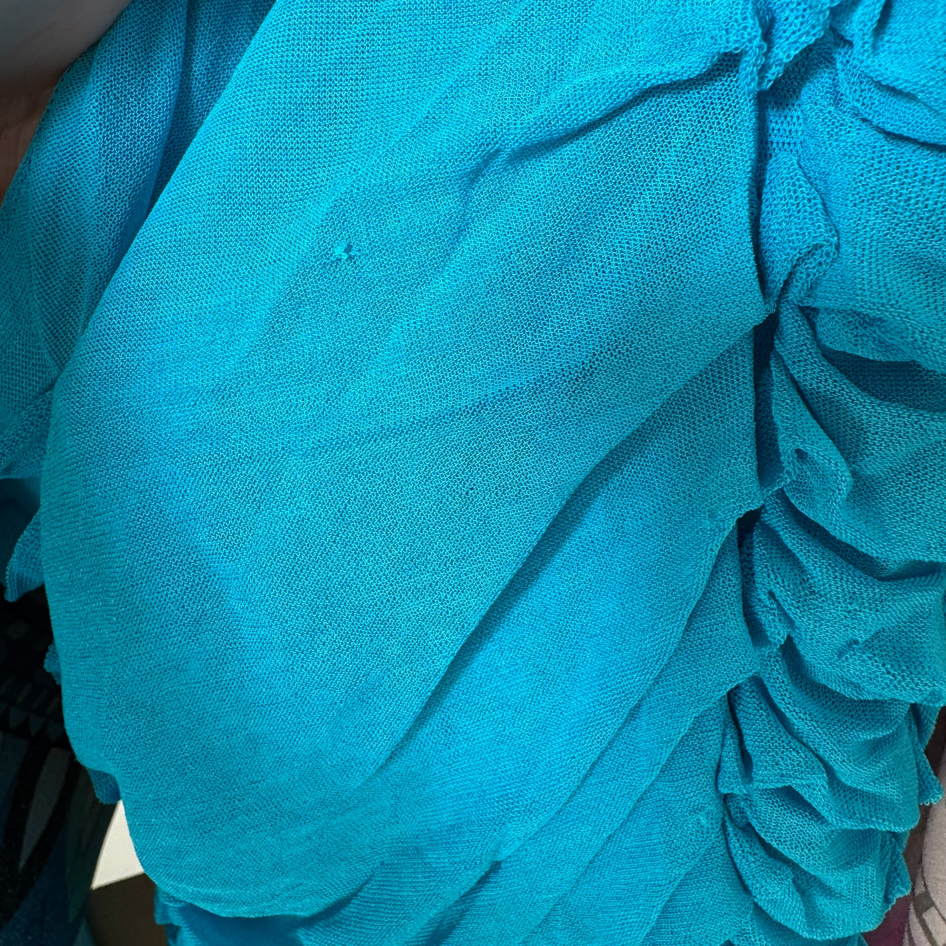 Roberto Cavalli Midi Dress Bright Turquoise Blue Pleated